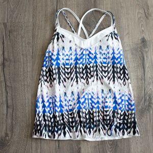 Athleta xxs tankini swim top blue black gray pink